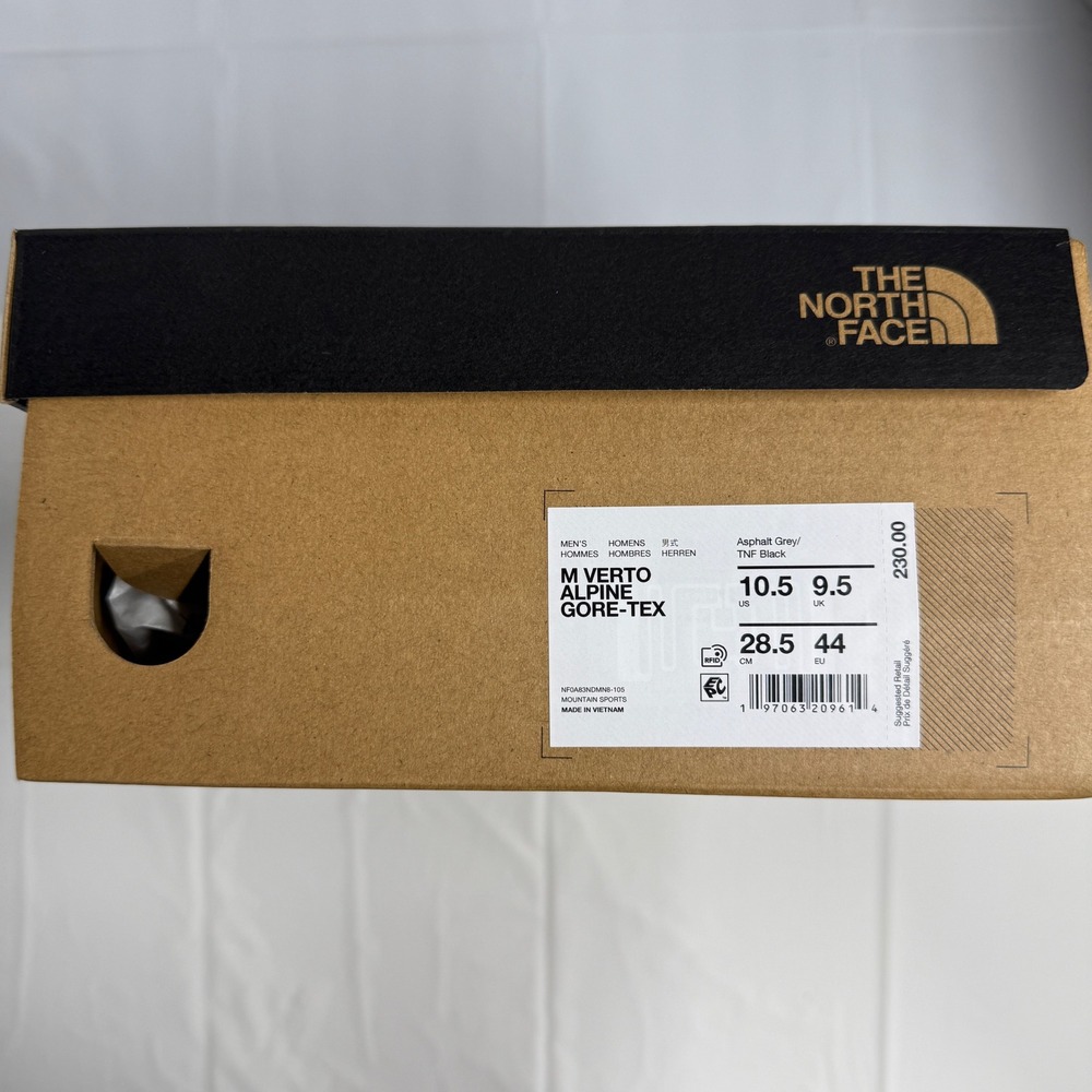 The North Face men Verto Alpine GORE-TEX Hiking Shoes Grey Black vibram 10.5 NOB - Picture 8 of 10